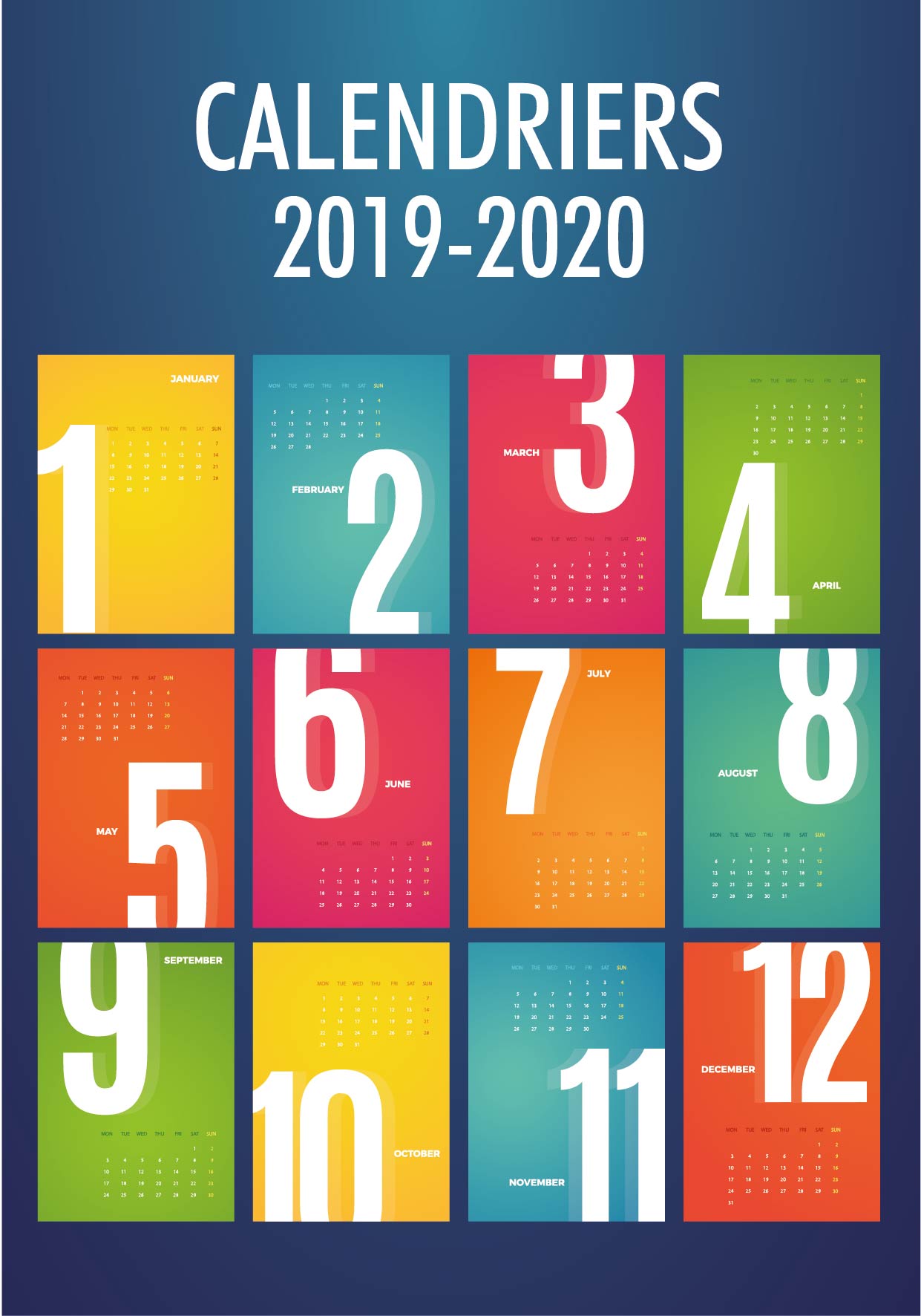 Calendriers Scolaires 2019-2020